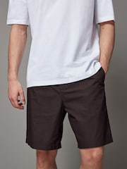 Brown Relaxed Poplin Chino 100% Cotton Shorts - Image 1 of 9