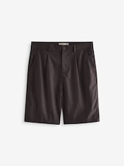 Brown Relaxed Poplin Chino 100% Cotton Shorts - Image 5 of 9