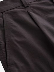 Brown Relaxed Poplin Chino 100% Cotton Shorts - Image 7 of 9
