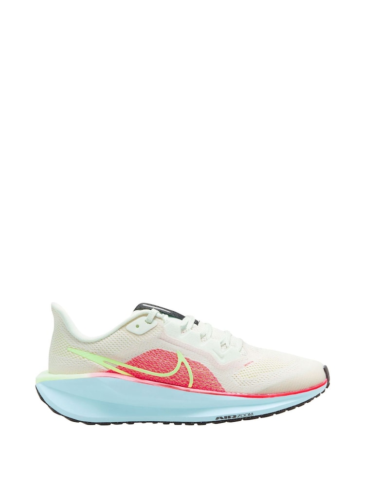 Nike White/Coral Youth Air Zoom Pegasus 41 Running Trainers - Image 1 of 10 Nike White/Coral Youth Air Zoom Pegasus 41 Running Trainers - Image 1 of 10