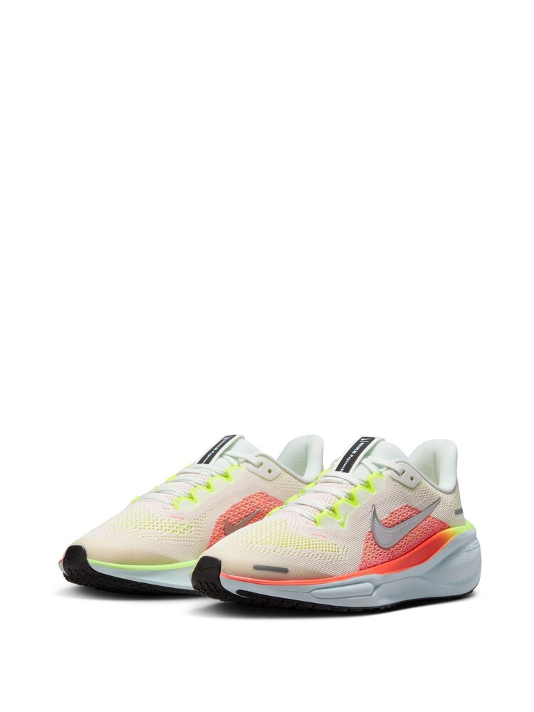 Nike White/Coral Youth Air Zoom Pegasus 41 Running Trainers - Image 2 of 10 Nike White/Coral Youth Air Zoom Pegasus 41 Running Trainers - Image 2 of 10