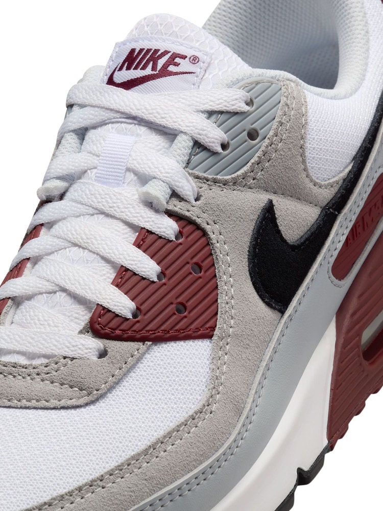 Nike White/Black Air Max 90 Trainers - Image 12 of 13