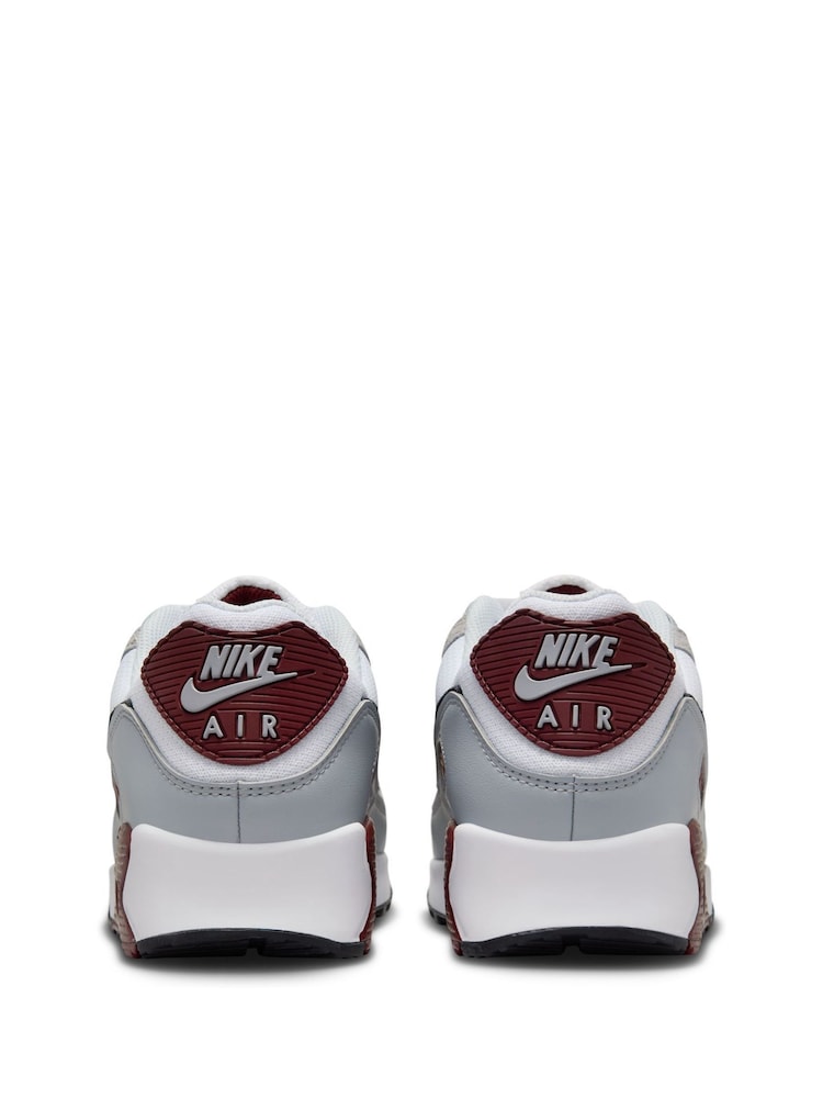 Nike White/Black Air Max 90 Trainers - Image 6 of 13