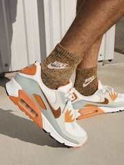 Nike Brown/White Air Max 90 Trainers - Image 11 of 11