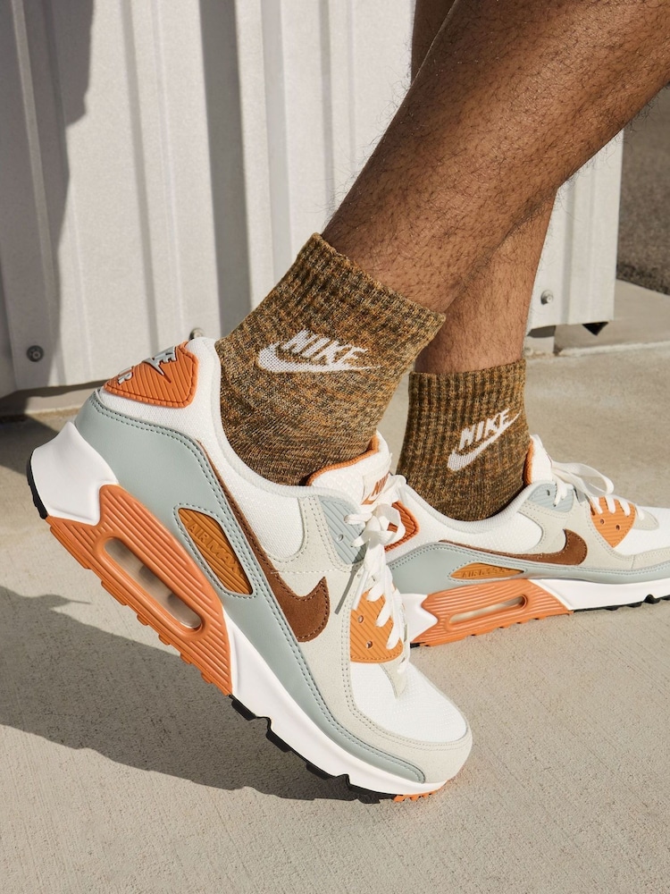 Nike Brown/White Air Max 90 Trainers - Image 11 of 11