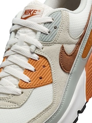 Nike Brown/White Air Max 90 Trainers - Image 7 of 11
