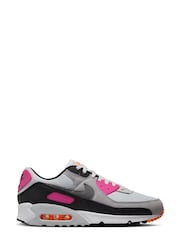 Nike Grey/Pink/White Air Max 90 Trainers - Image 1 of 11