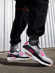 Nike Grey/Pink/White Air Max 90 Trainers - Image 11 of 11