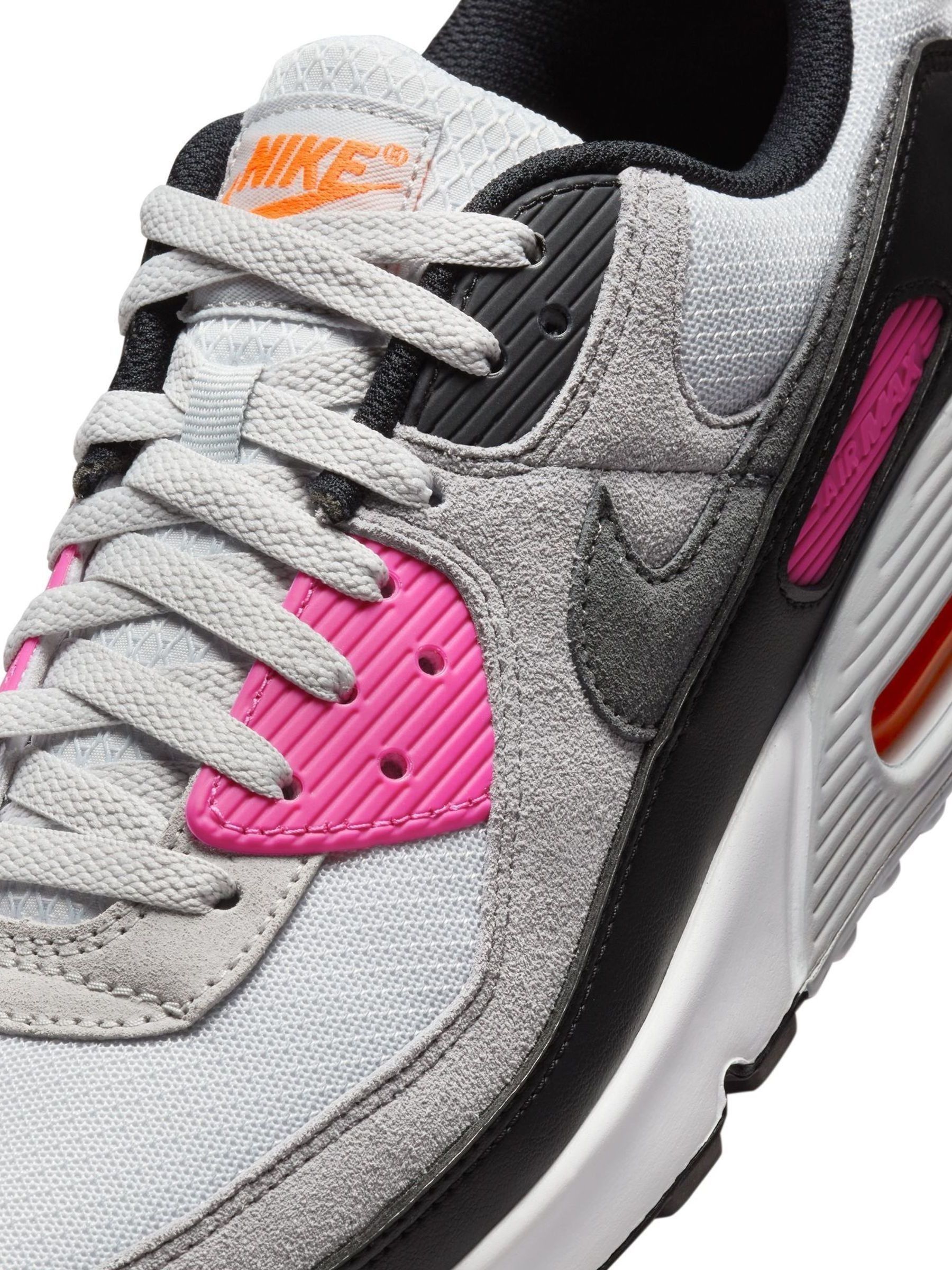 Buy Nike Grey Pink White Air Max 90 Trainers from Next Luxembourg