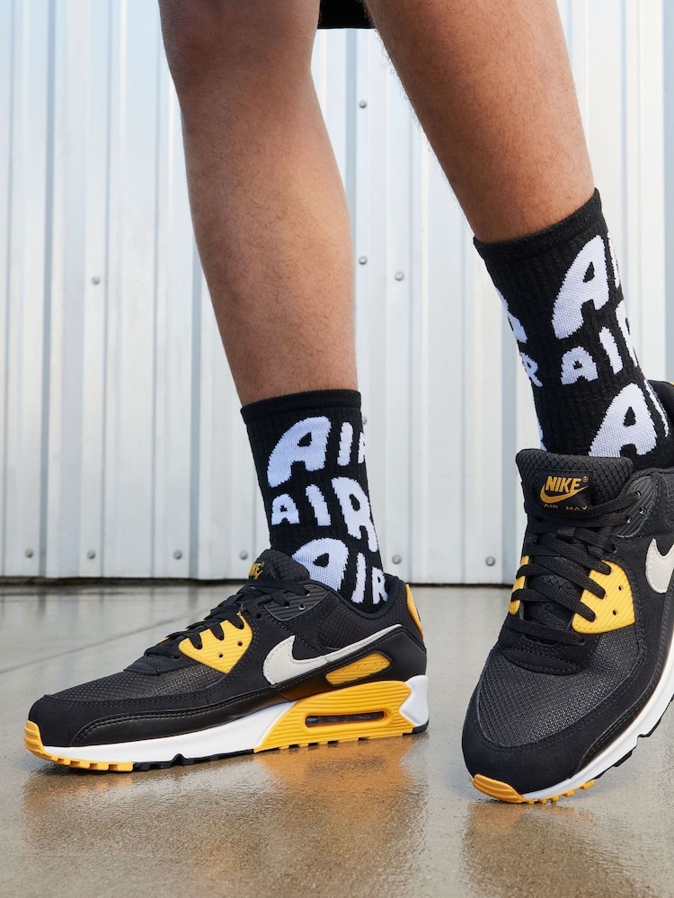Jaune/noir - Nike Air Max 90 Trainers - Image 13 of 13