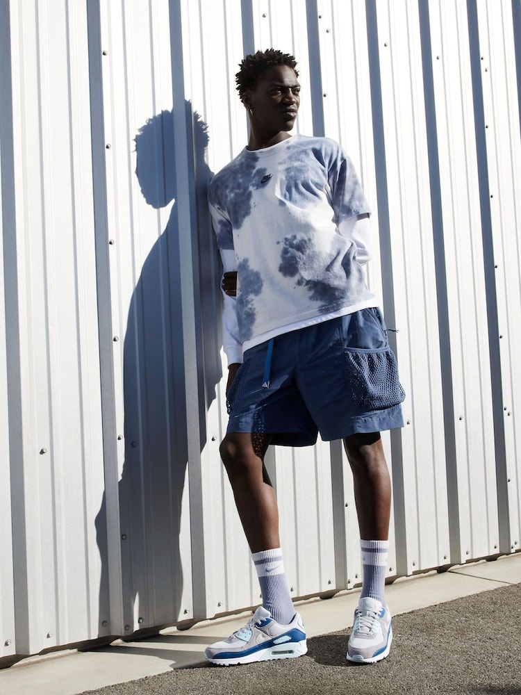 Buy Nike Grey/Blue Air Max 90 Trainers from Next Poland