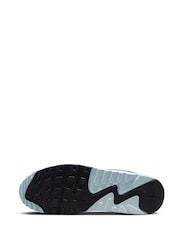 Nike Grey/Blue Air Max 90 Trainers - Image 6 of 9
