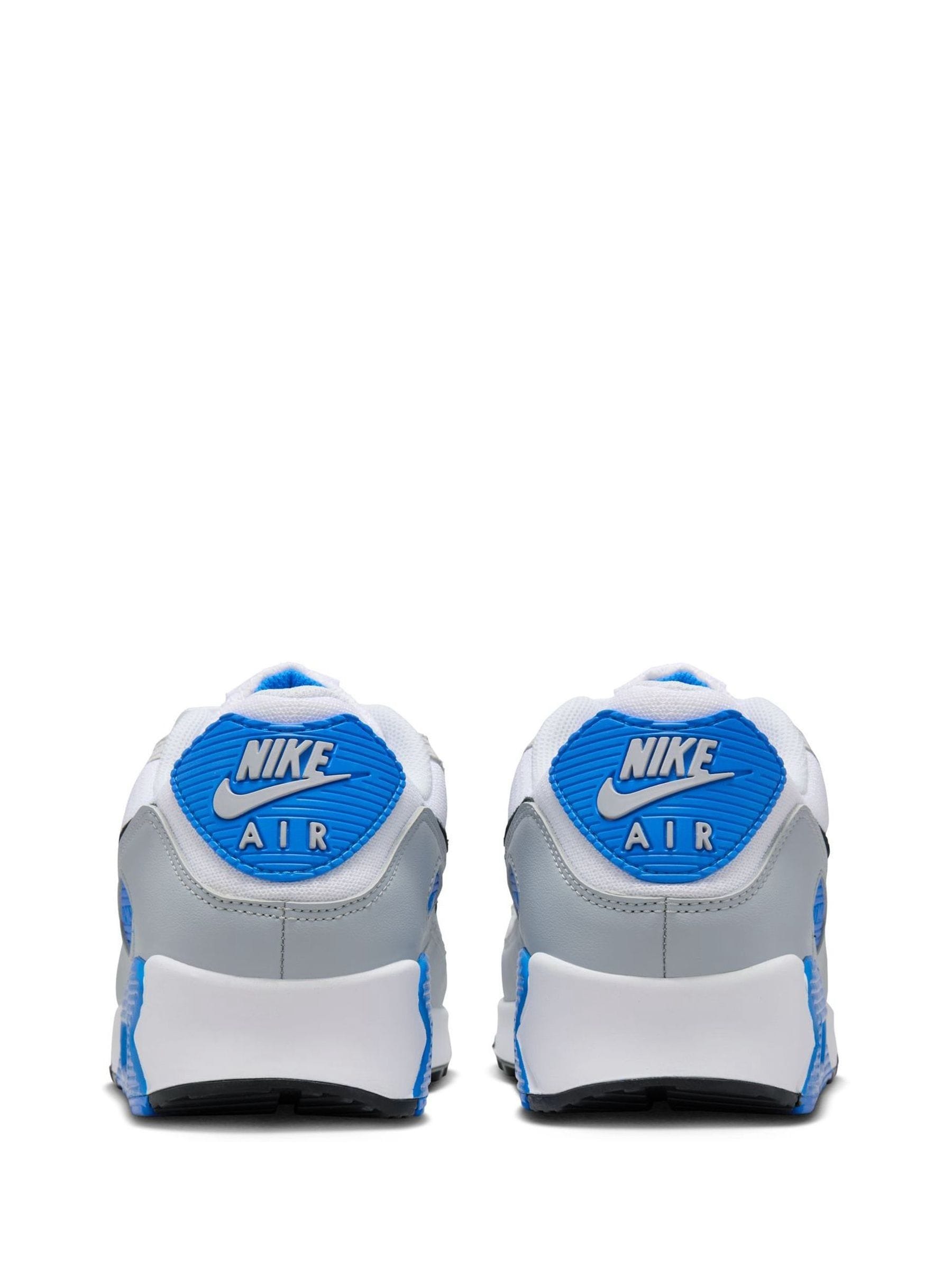White Blue Nike Air Max 90 Trainers