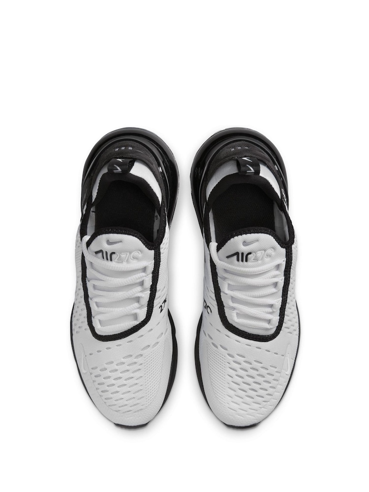 Nike White/Black Silver Youth Air Max 270 Trainers - Image 9 of 9