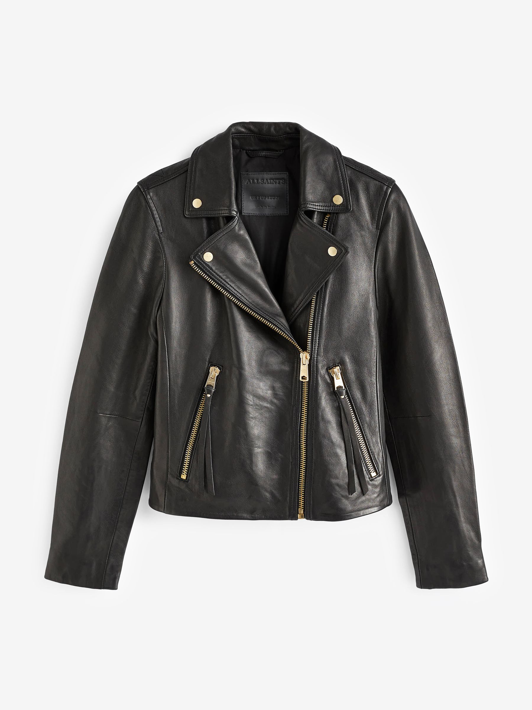 Buy AllSaints Black Golden Dalby Biker Jacket from Next USA