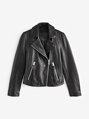AllSaints Black Chrome Dalby Biker Jacket - Image 6 of 8