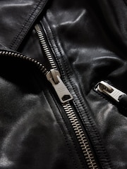 AllSaints Black Chrome Dalby Biker Jacket - Image 7 of 8