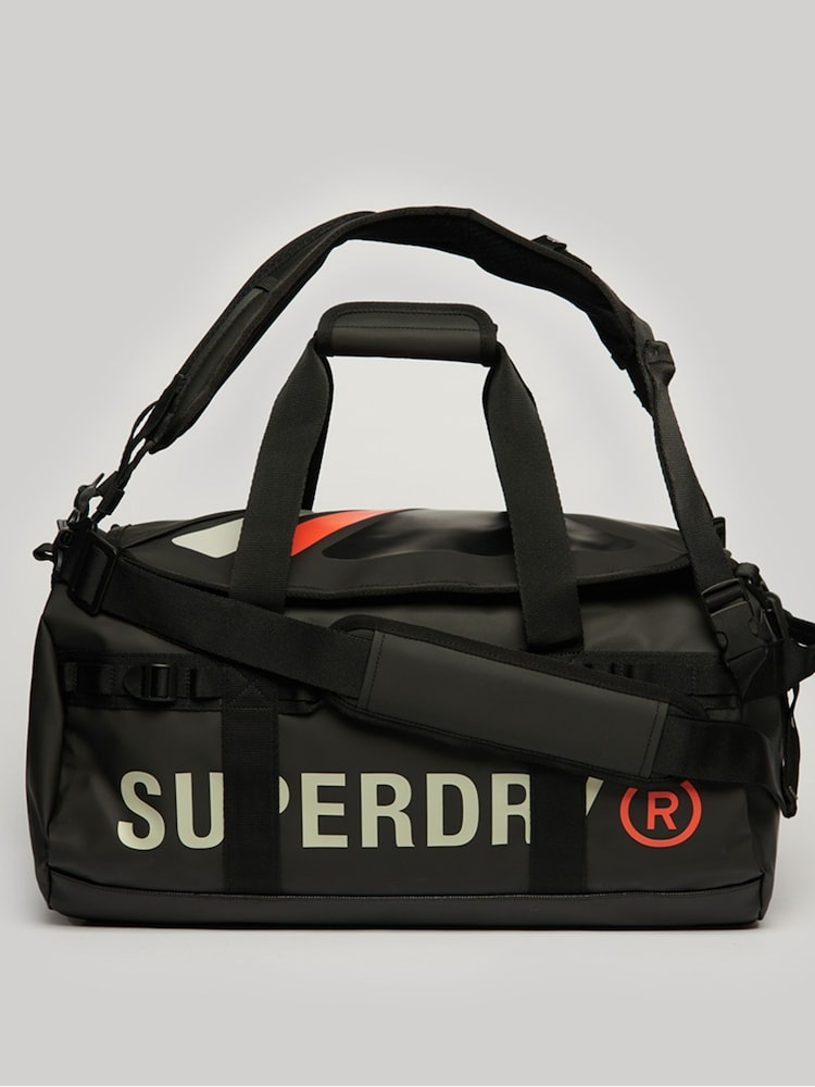 Superdry Black Tarp Barrel Bag - Image 1 of 6