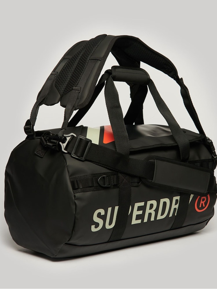 Superdry Black Tarp Barrel Bag - Image 2 of 6