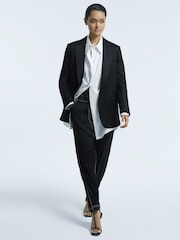 Reiss White Julia Oversized Button-Through Cotton Shirt - Image 4 of 6