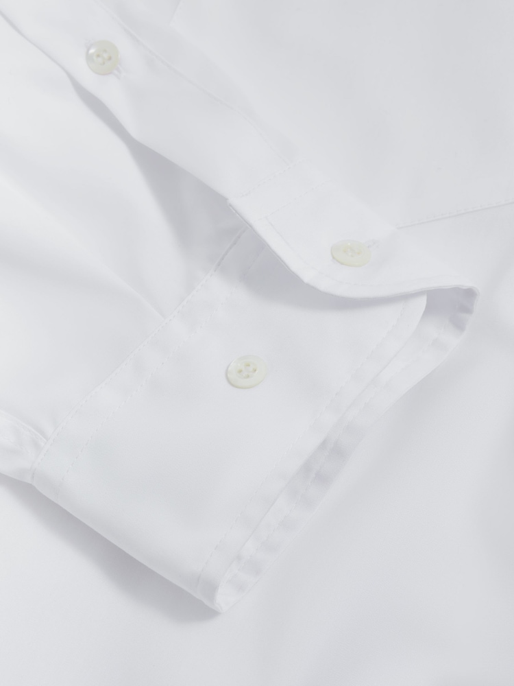 Reiss White Julia Oversized Button-Through Cotton Shirt - Image 6 of 6