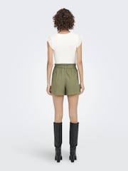 JDY Green Linen Mix Tie Waist Shorts - Image 2 of 6