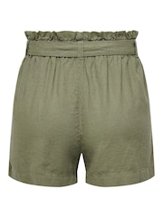 JDY Green Linen Mix Tie Waist Shorts - Image 6 of 6