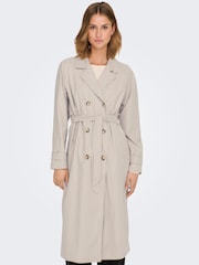 JDY Grey Long Trench Coat - Image 1 of 5