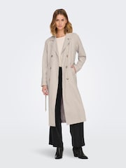 JDY Grey Long Trench Coat - Image 2 of 8