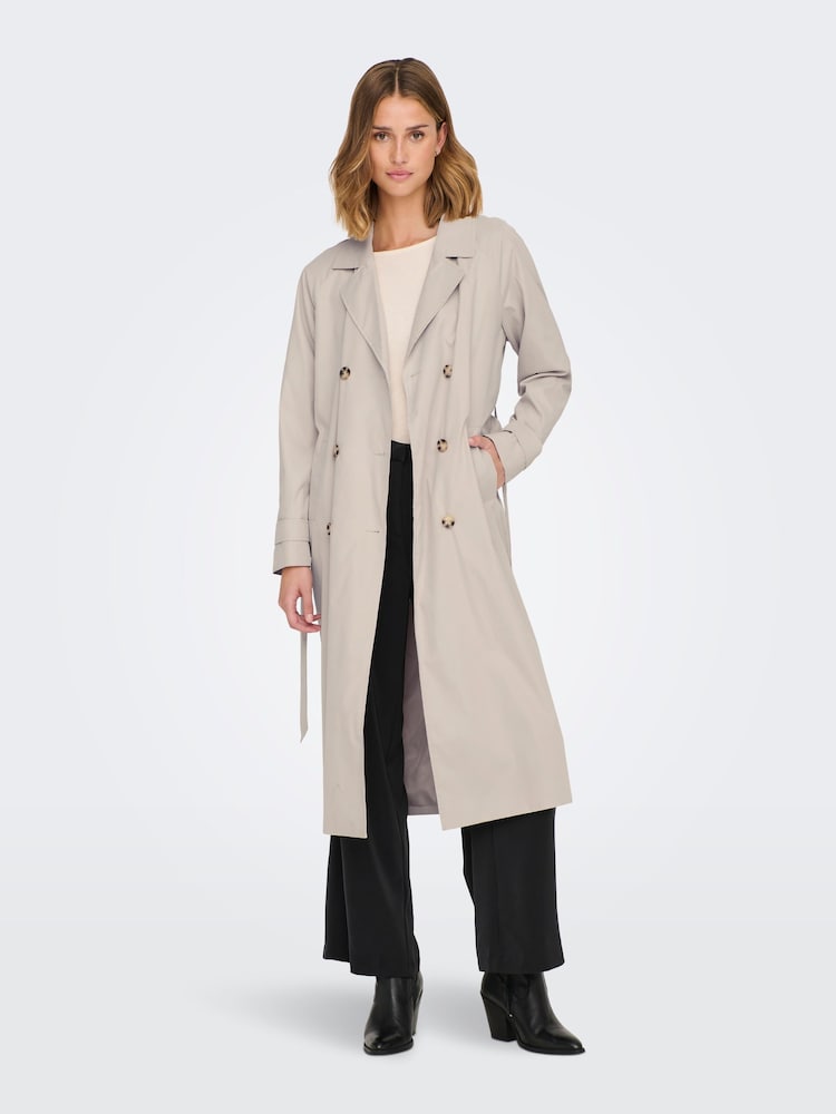 JDY Grey Long Trench Coat - Image 2 of 8