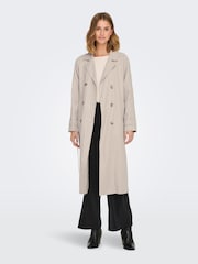 JDY Grey Long Trench Coat - Image 2 of 5