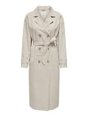 JDY Grey Long Trench Coat - Image 4 of 5
