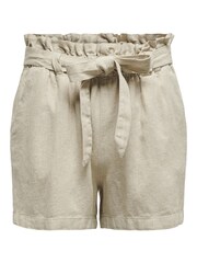 JDY Cream Linen Mix Tie Waist Shorts - Image 5 of 6