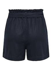 JDY Blue Linen Mix Tie Waist Shorts - Image 5 of 5
