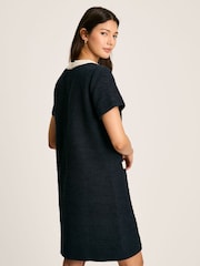 Joules Celeste Navy Blue Mini Boucle Dress - Image 2 of 6