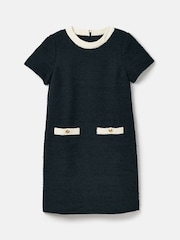 Joules Celeste Navy Blue Mini Boucle Dress - Image 6 of 6