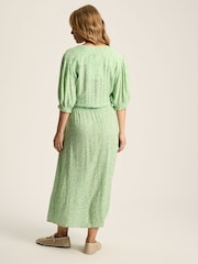 Joules Laurie Green Viscose Midi Dress - Image 2 of 5