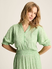 Joules Laurie Green Viscose Midi Dress - Image 3 of 5