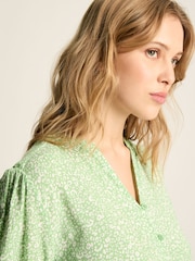 Joules Laurie Green Viscose Midi Dress - Image 4 of 5