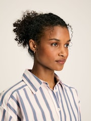 Joules Francesca Blue Printed Tie Waist Shirt Dress - Image 4 of 9