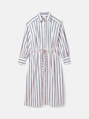 Joules Francesca Blue Printed Tie Waist Shirt Dress - Image 9 of 9