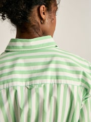 Joules Francesca Green & White Tie Waist Shirt Dress - Image 5 of 7