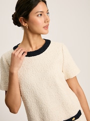 Joules Celeste Cream Mini Boucle Dress - Image 4 of 6