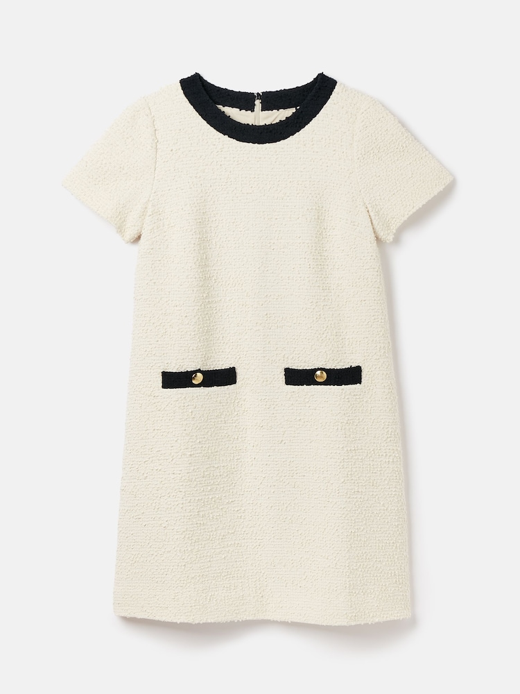 Joules Celeste Cream Mini Boucle Dress - Image 6 of 6