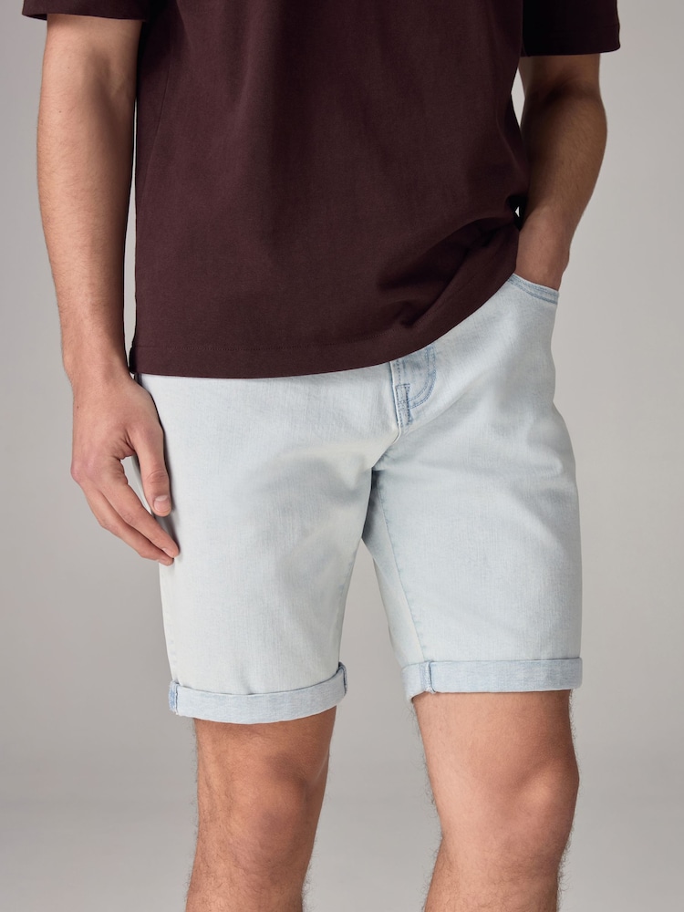 Bleach Stretch Denim Shorts - Image 1 of 10