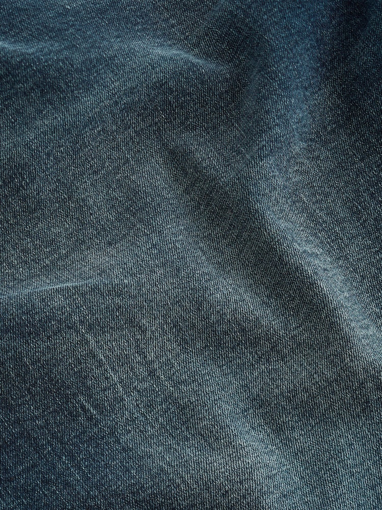Dark Blue Stretch Denim Shorts - Image 9 of 9