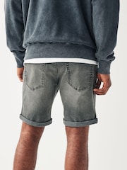 Grey Stretch Denim Shorts - Image 3 of 9