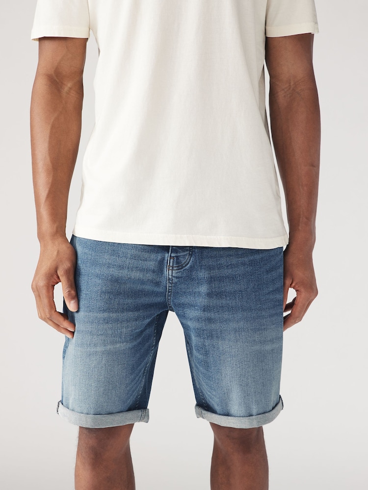 Blau - Denim-Shorts mit Stretchanteil - Bild 1 von 8
