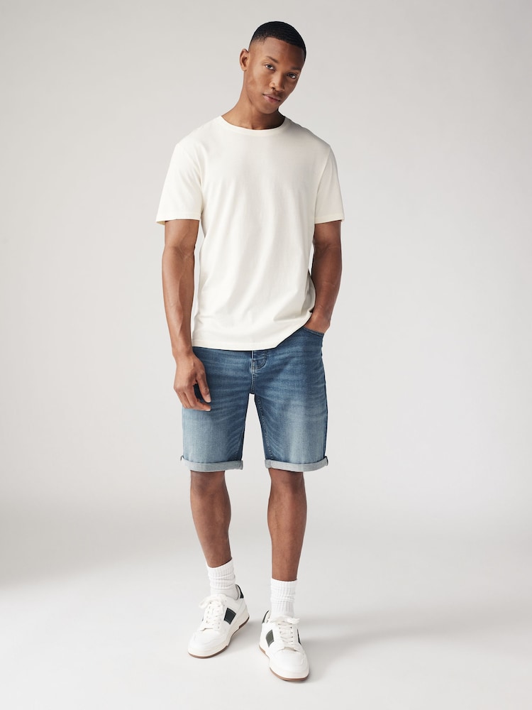 Blau - Denim-Shorts mit Stretchanteil - Bild 2 von 8