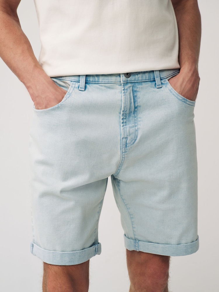 Bleach Stretch Denim Shorts - Image 1 of 8